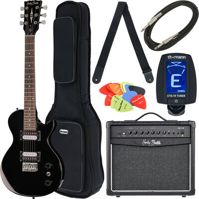 Harley Benton SC-200BK Mini Bundle Noir haute brillance