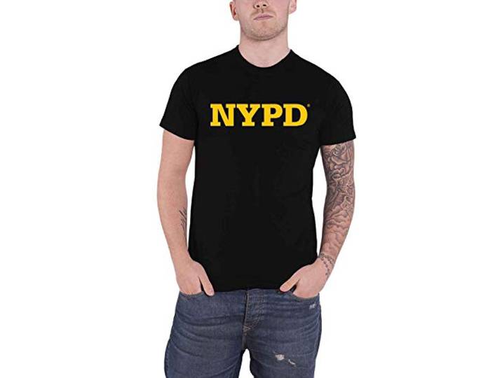 nieuw York City T Shirt NYPD Text Logo nieuw Officieel Mannen