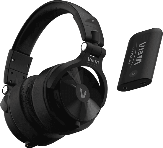 Auriculares DJ - Vieta Pro Atlas, Drivers 50 mm, Bluetooth 5.3, Autonomía 120h, Códec LDAC, Funda incluida, Negro