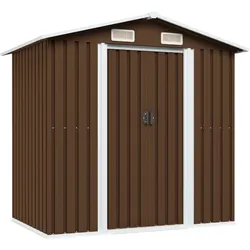 vidaXL Geräteschuppen Braun 204x132x186 cm Stahl