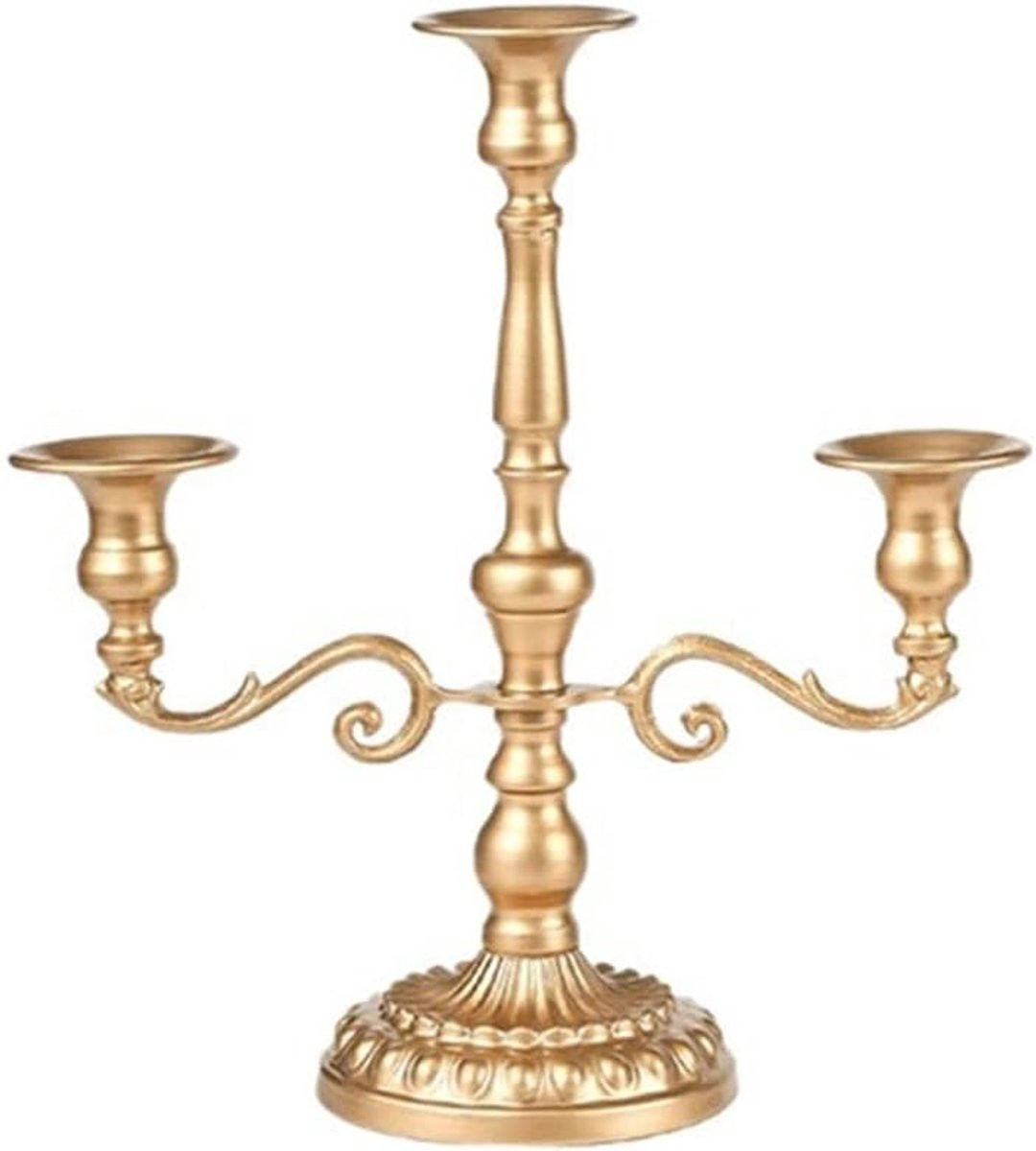 Decoratieve Kandelaarhouder in Gouden Vintage Stijl voor Taper Kaarsen
