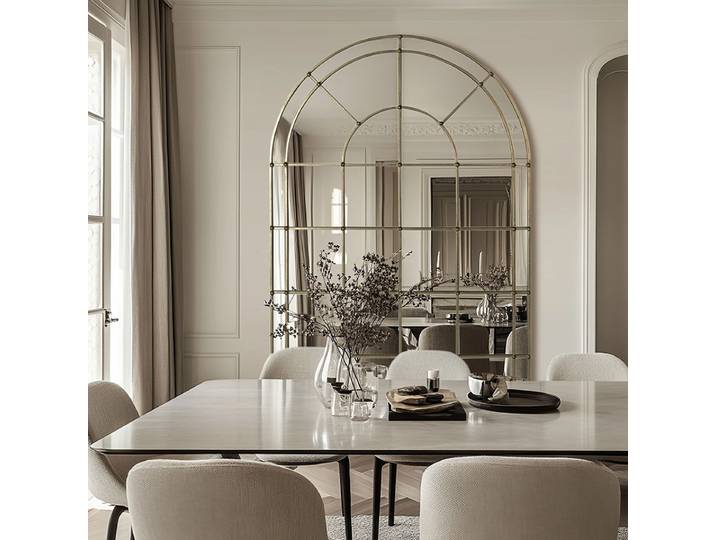 Miroir Doré de Luxe Moderne pour Salon, Décoration Personnalisée, Miroir Nordique, Miroir de Sol Esthétique, Miroir Infini pour Jardin, Produits pour la Maison