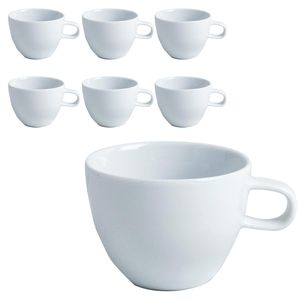 Van-Well Kaffeetassen Java Jumbo, 400 ml, Porzellan, weiß, 6 Stück