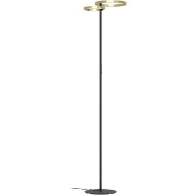 EGLO Stehlampe "CASTELPOTO 1 Stehlampe - Stahl - LED;LED - 16W;12W - IP20", schwarz (messing, gebürstet), 2, H: 180cm, 1 Stk., Leuchten, Standleuchte, Leselampe, Wohzimmer, Schlafzimmer, L43 x B30 x H180 cm, Stehlampe