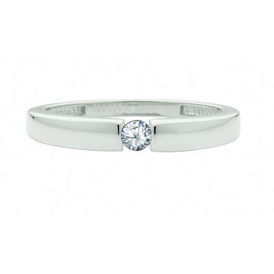 Solitärring ADELIA´S "Solitärring 585 Weißgold ( 14K ) mit Zirkonia" Gr. 56, silber, Fingerringe, Damen, 56, Gold, Goldring Diamant