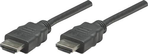 Manhattan HDMI Anschlusskabel HDMI-A Stecker, HDMI-A Stecker 1.00 m Schwarz 308816 HDMI-Kabel