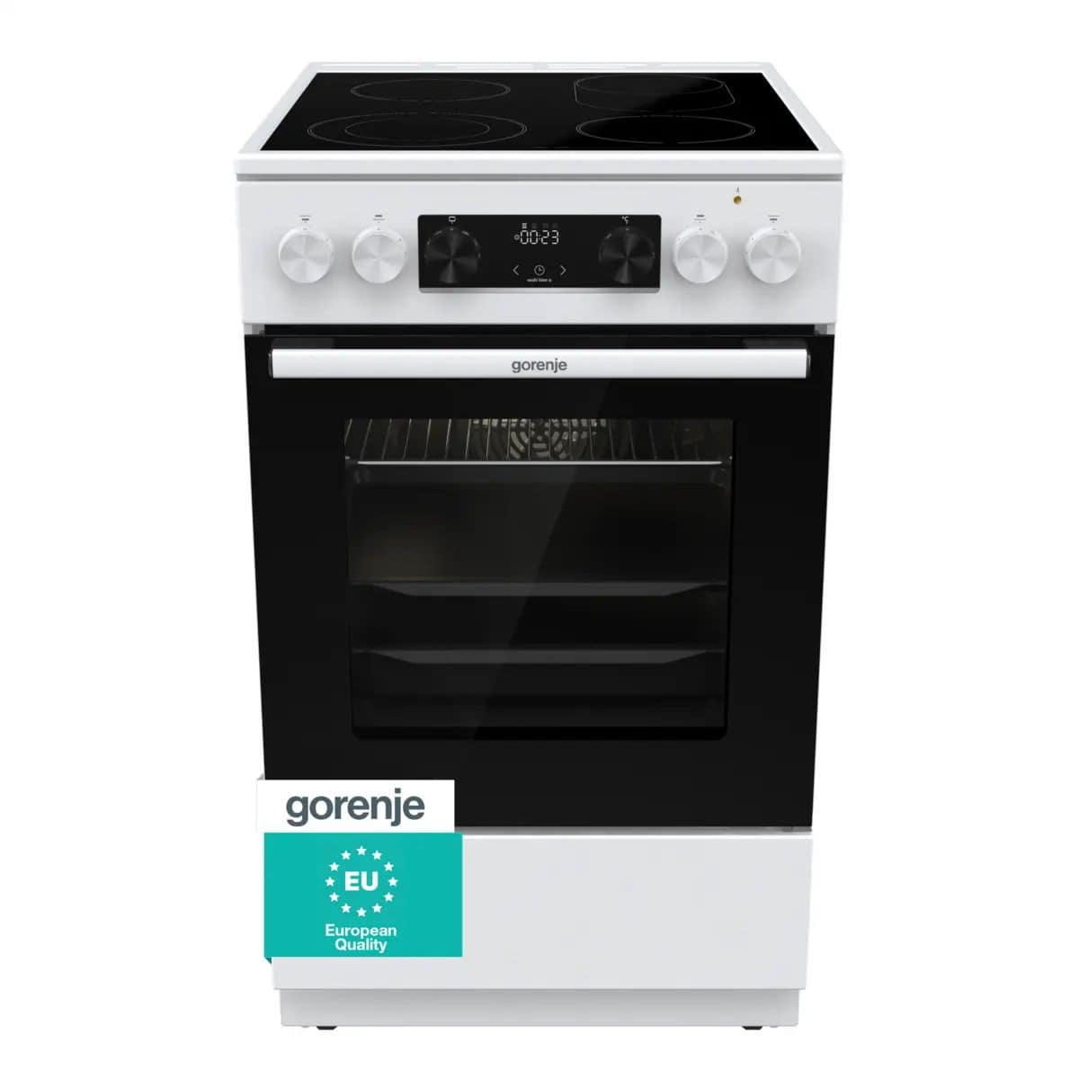 Gorenje GECS5C70WA Freistehender Herd Elektro groß AquaClean mit Glaskeramikkochfeld Kochfeld 740508