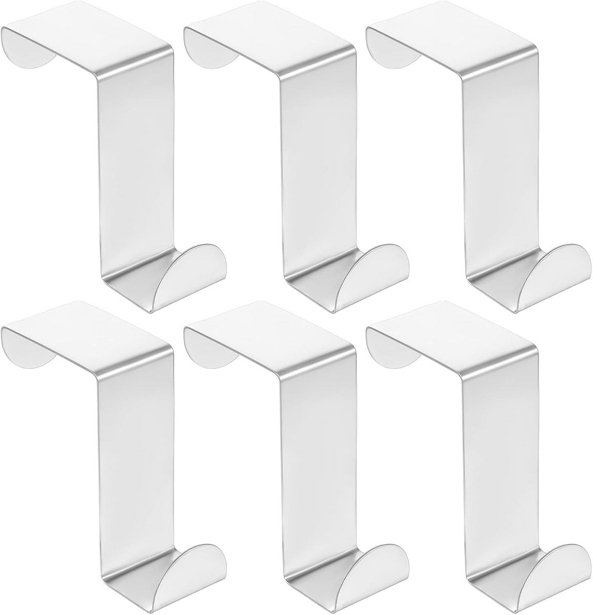 Set van 6 Roestvrij Stalen Over Deur Hangers voor Kleding en Kerstkransen