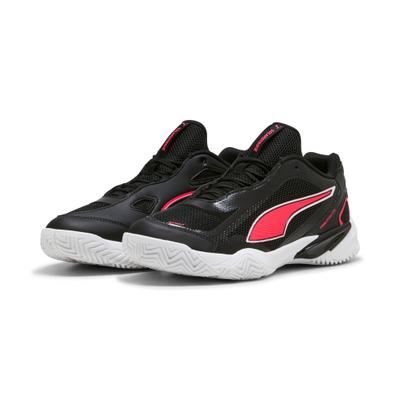 Hallenschuh PUMA "SOLARSTRIKE 4", Herren, Gr. 42, Textil, pink (puma schwarz, puma weiß, ultra rot), Schuhe Hallenschuh, für Indoor-Aktivitäten, mit PROFOAM LITE Dämpfung