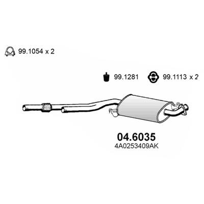 ASSO Mittelschalldämpfer 046035 für Audi