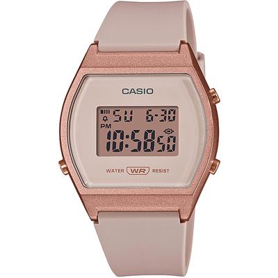 Chronograph, rosa (creme), CASIO TIMELESS COLLECTION, Armbanduhren, Damen, Chronograph, Quarzuhr, Armbanduhr, Damenuhr, Digitaluhr,Resinarmband, Stoppfunktion