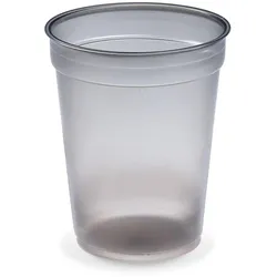 25x Mehrwegbecher Pfandbecher rauch-grau transparent PP Eichstrich 0,4l Ø95mm