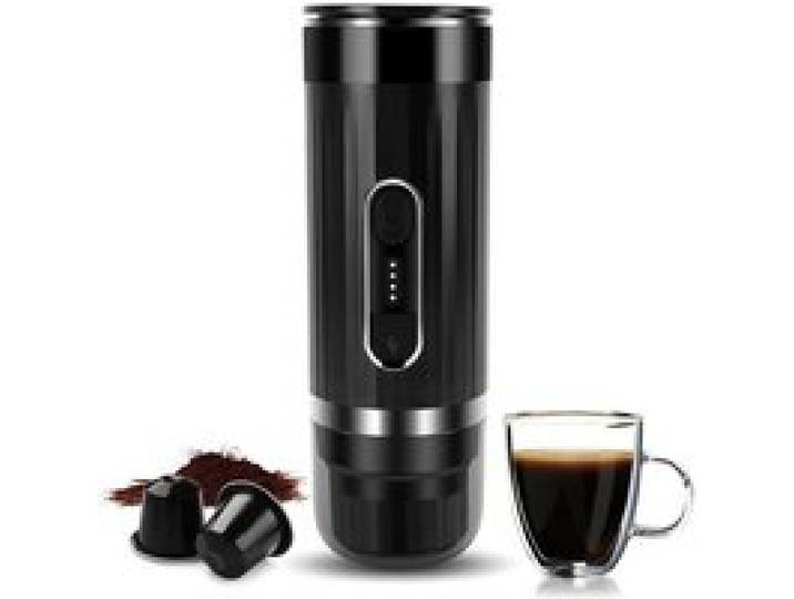 Machine à Expresso Électrique Portable Chauffage Rapide 3-4 Min Extraction Puissante Cafetière Compacte pour Voyage Camping Bureau