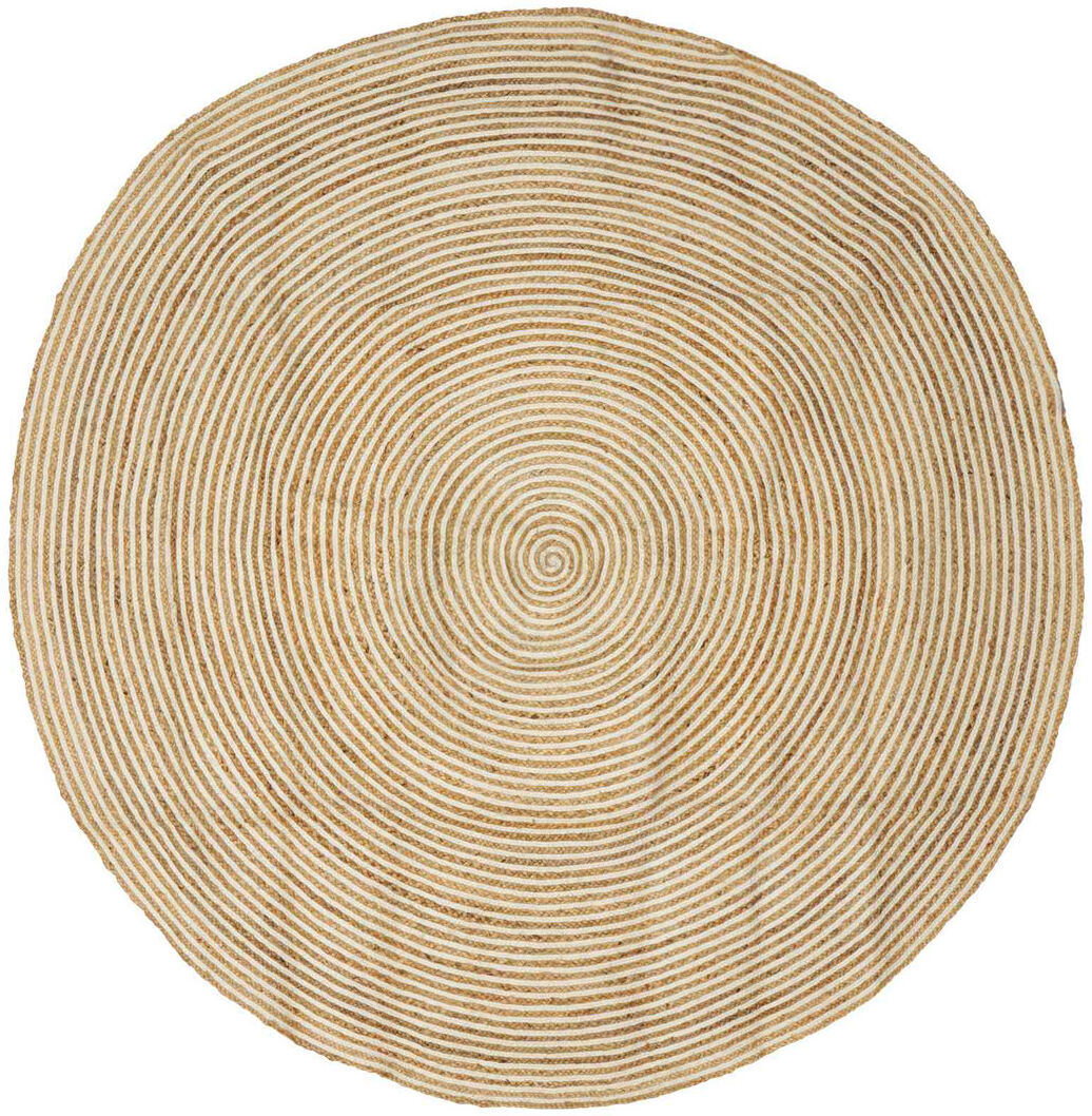17 Stories Hand Braided Area Rug Natural Round 210cm
