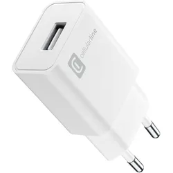 Cellularline ACHUSB12WSMLW (12 W, 1 Port), USB Ladegerät, Weiss