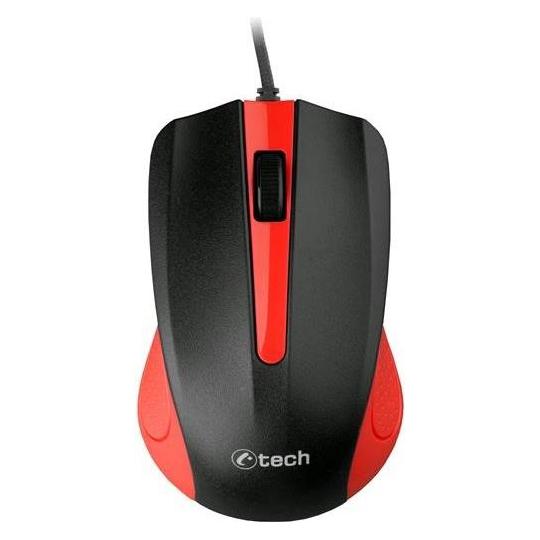 C-Tech Maus WM-01, rot, USB (Kabelgebunden) (WM-01R)