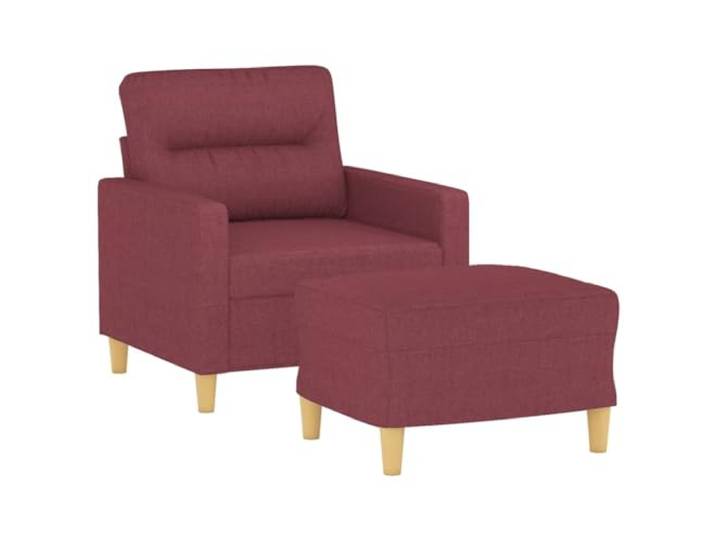 KTHLBRH Sessel mit Fußstütze Weinrot 60 cm aus Stoff Rahmen aus Sperrholz und Metall, Polsterung aus Schaumstoff, Traglast 110 kg, modernes Design