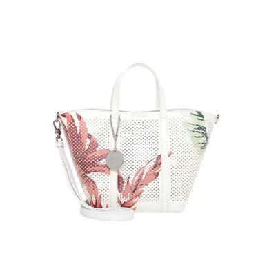 Shopper TAMARIS "Shopper TAS Kendra", Damen, Gr. B/H/T: 36cm x 21cm x 12cm 0, weiß (weiß 300), Polyurethan, Taschen Shopper