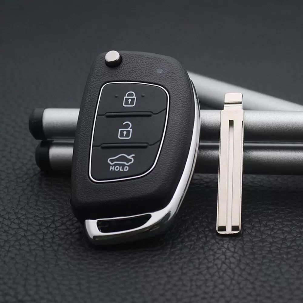 INF 3-Tasten Autoschlüssel Gehäuse kompatibel mit Hyundai Kia - Heckklappe Mittelschlitz