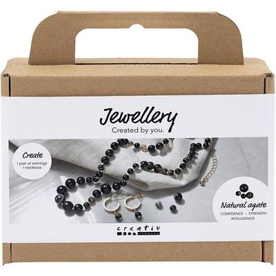 Creativ Company Mini Kreativ Set Schmuck, Halskette und Ohrringe, Schwarz, Weiß