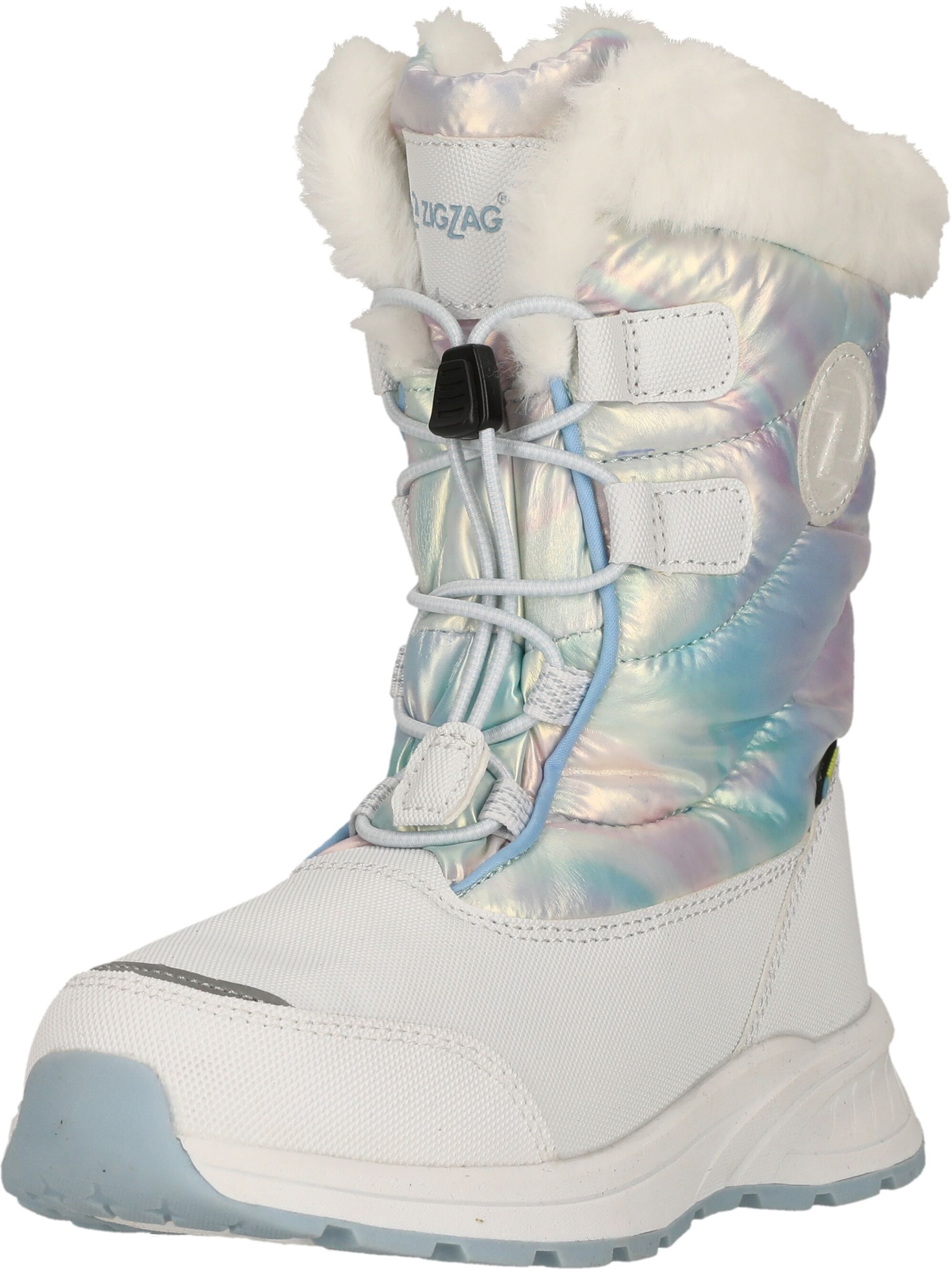 Stiefel ZIGZAG "Rasbell", Mädchen, Gr. 34, Kunstfaser, bunt (dunkellila, hellgrau), Kunstfaser, Lederimitat, Schuhe Stiefel, mit wasserdichter Eigenschaft