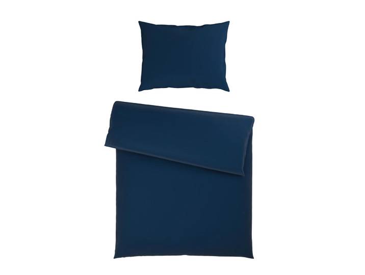 Novel Bettwäscheset, Blau, Textil, Uni, 160x210 cm, pflegeleicht, atmungsaktiv, hautfreundlich, schadstoffgeprüft, Heimtextilien, Bettwäsche, Bettwäsche, Satin Bettwäsche