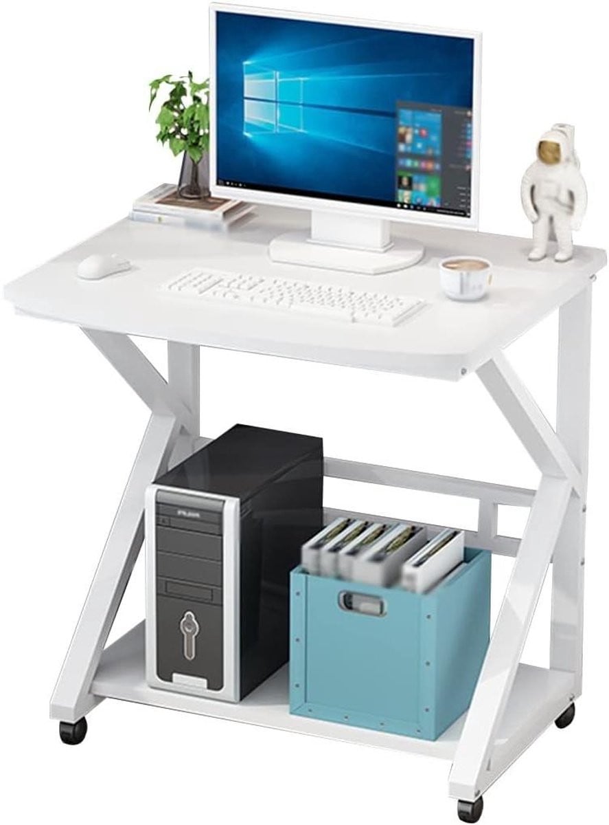 Mobiel computerbureau met wieltjes en 360 graden draaibaar blad, B/D: 74 x 55 cm, Veelkleurig
