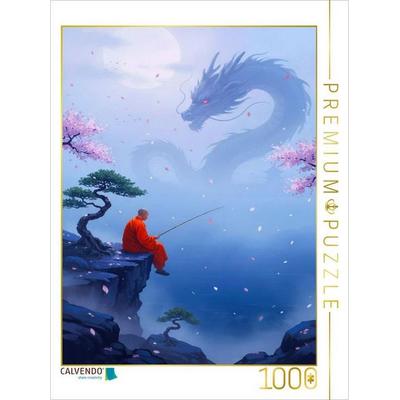 CALVENDO Puzzle Buddhistischer Mönch und Drachen | 1000 Teile Lege-Größe 64 × 48 cm Foto-Puzzle für glückliche Stunden