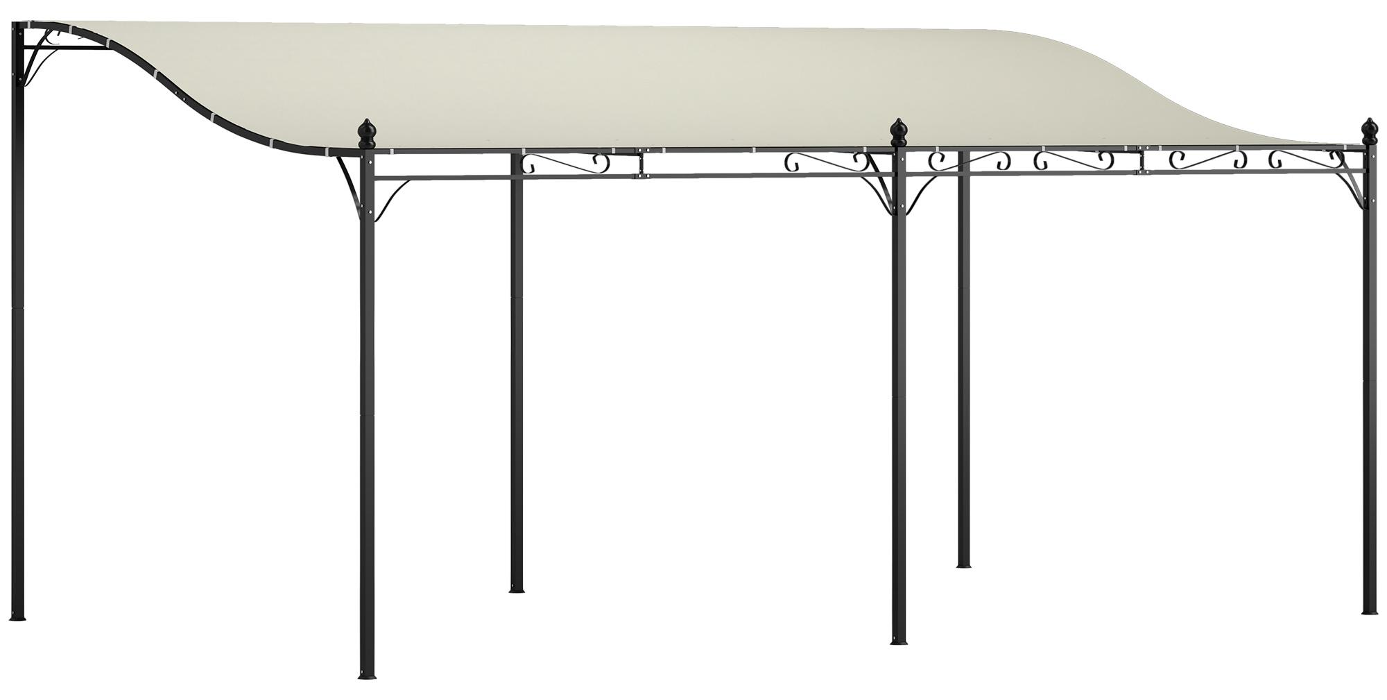 Outsunny Anbaupavillon Pergola mit Dach Wasserabweisend Pavillon Vordach