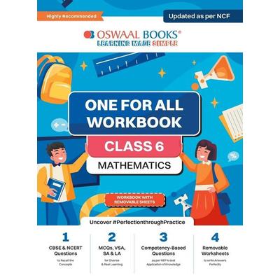 Oswaal NCERT & CBSE One For All Workbook | Mathematics | Class 6 | Updated As Per NCF | MCQ's | VSA | SA | LA | For Latest Exam, Taschenbuch von