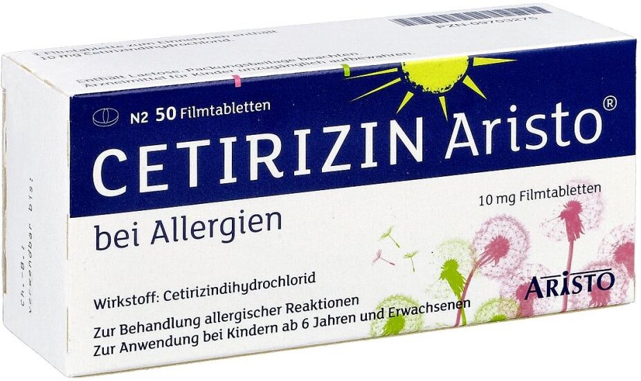 Cetirizin Aristo bei Allergien 10 mg Filmtabletten 50stk