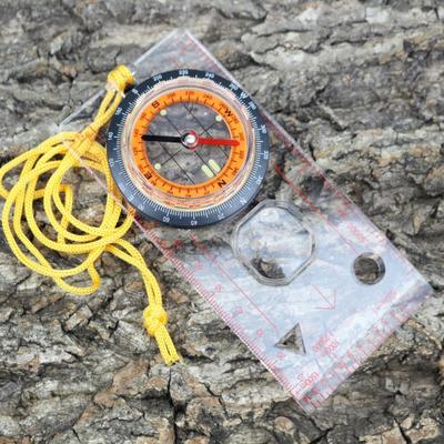 Portable Navigation Compass Ruler Set With Lanyard For Hiking Map Reading Survival Gear Portable Navigation Compass Ruler Set With Lanyard For Hiking Map Reading Survival Gear