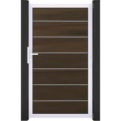 GroJa Solid Grande Premium Tor Sondermaß max. 150x180cm Aluminiumrahmen Walnuss co-extrudiert