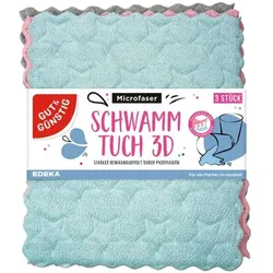 Gut & Günstig 3er-Pack Schwammtuch Microfaser »3D«, 17 cm