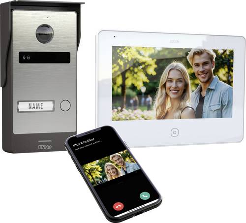 M-e modern-electronics ALL-V10S-M7W Video-Türsprechanlage Silber/Edelstahl