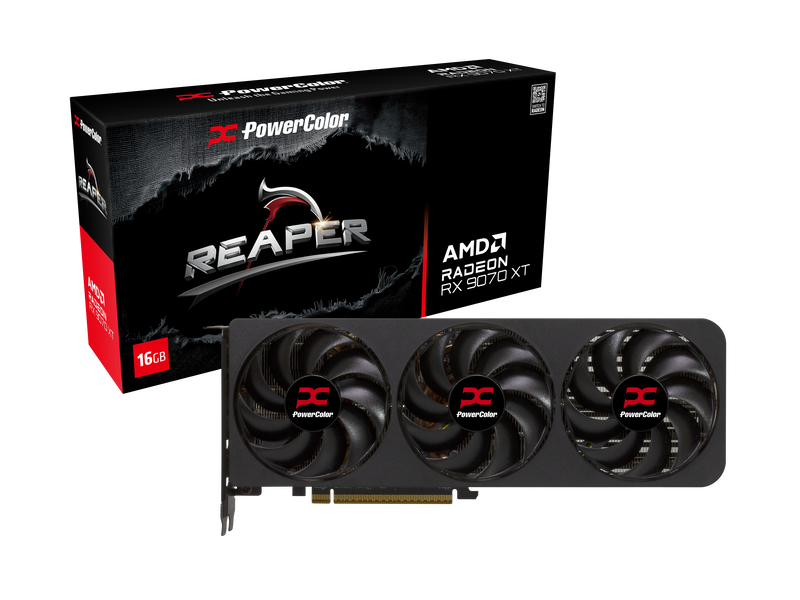 PowerColor Reaper Radeon RX 9070 XT Grafikkarte, 16384 MB GDDR6