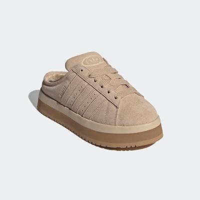 Clog ADIDAS ORIGINALS "CAMPUS 00ER WINTER LOW", Damen, Gr. 43, magic beige, magic beige, gum4, Leder, Schuhe Clog, Hausschuh, Pantolette, Mule, Slipper mit Plateua für Herbst und Winter