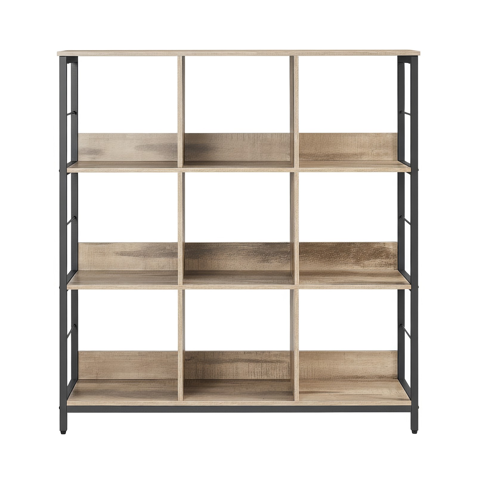 VASAGLE Standregal, Bücherregal mit 9 Fächern, braun-schwarz LLSB35112B50