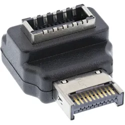 InLine USB 3.2 Adapter intern, Frontpanel USB-E Stecker zu USB-E Buchse 90°