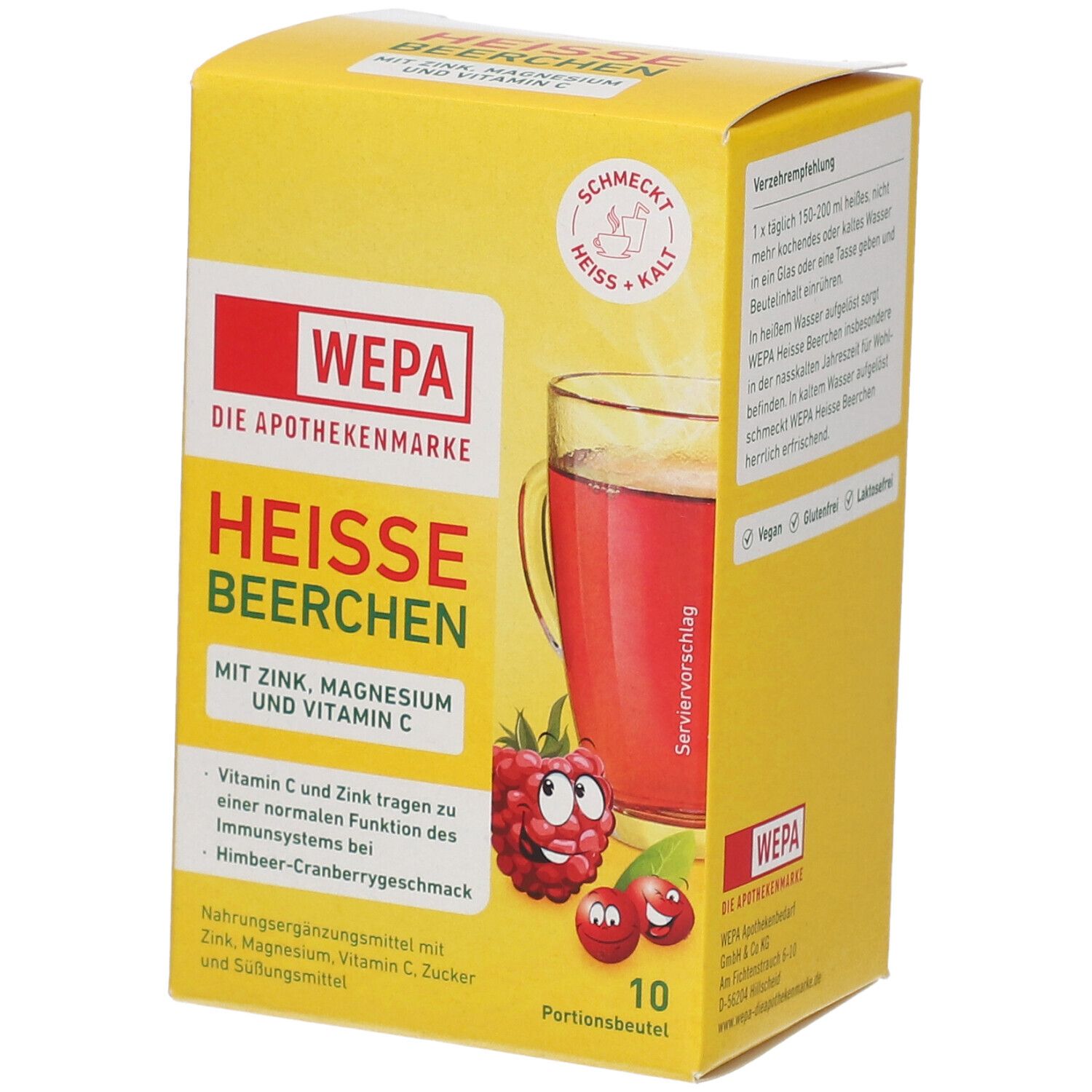 Wepa heiße Beerchen+Vit.C+Zink+Magnesium Pulver 10x10 g