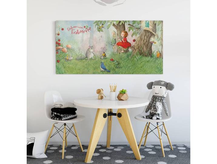 Tableau déco La fée des fraises V 100 x 50cm Multicolore