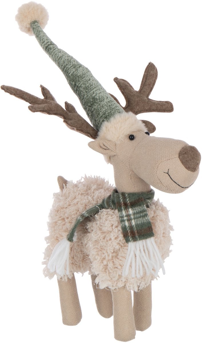 J-Line Eland Sjaal Decoratie - Wit/Groen - Polyresin