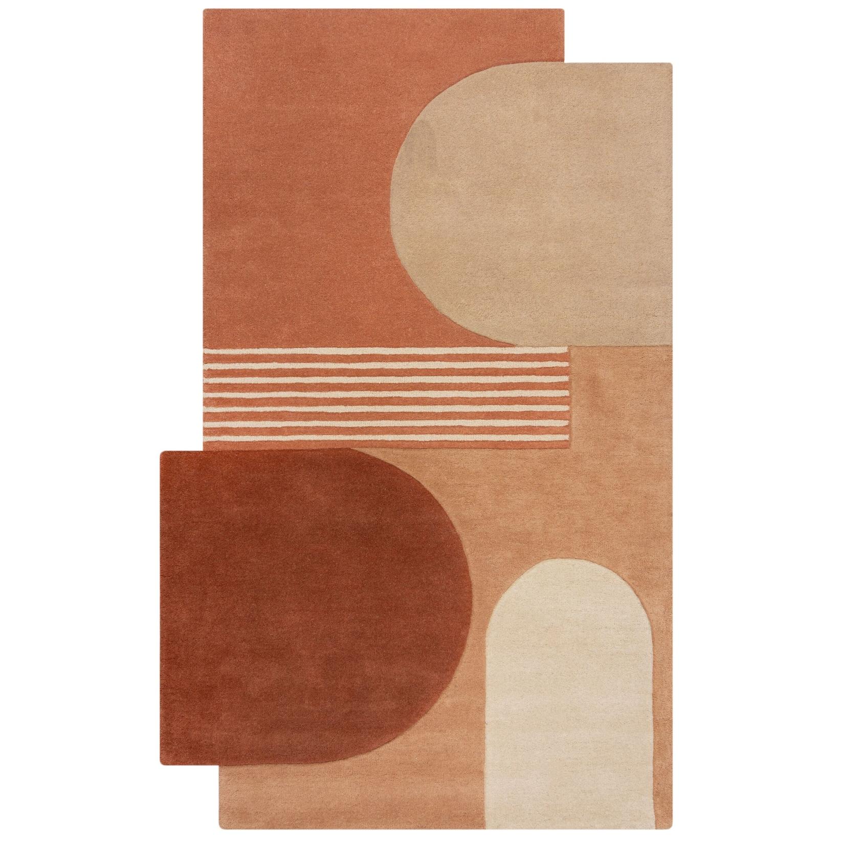 Wollteppich abstrakt Terrakotta 120 x 180 cm - HALLEIN Kadima Design