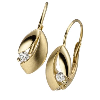 Paar Ohrhänger JOBO "Ohrringe mit Zirkonia", gold (gelbgold 333), Ohrringe, Damen, Gelbgold 333, 333 Gold