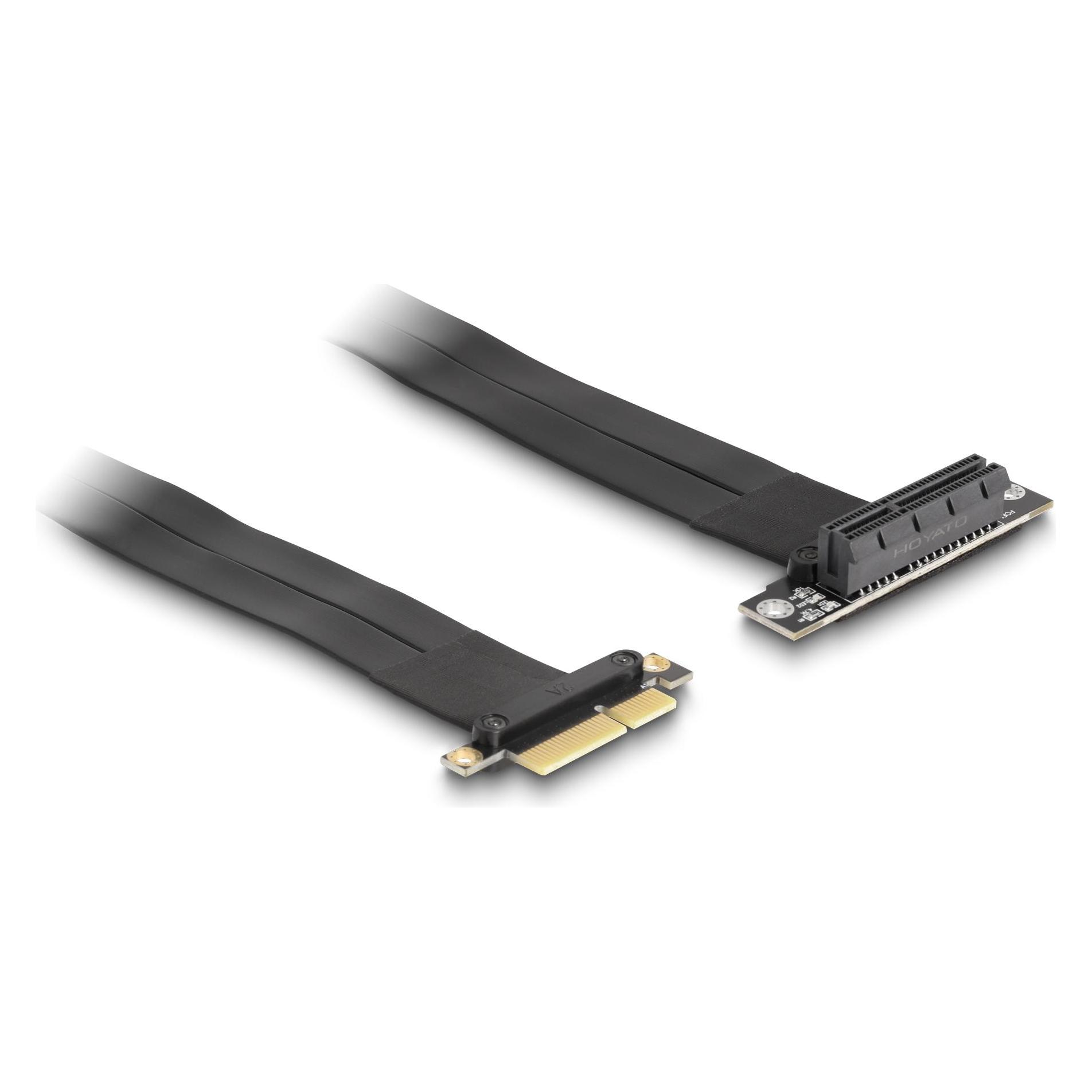 Delock Riser Karte PCI Express x4 Stecker zu x4 Slot 90° gewinkelt mit Kabel 30 cm (88025)