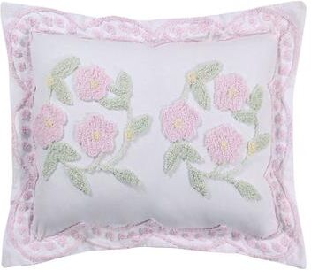Bloomfield Collection in Floral Design 100% Cotton Tufted Chenille Standard Sham by Better Trends in Rose (Size STANDARD)