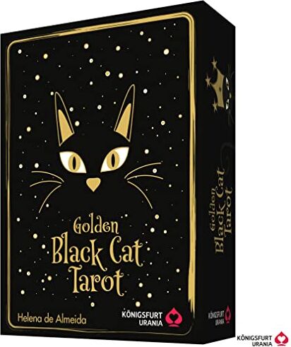 Helena de Almeida - Golden Black Cat Tarot - Hochwertige Stülpdeckelschachtel mit Goldfolie: 78 Karten mit Golddruck und Booklet: 96 Seiten (Katzen Tarot, Tier Tarot) - Preis vom 15.10.2026 23:06:25 h