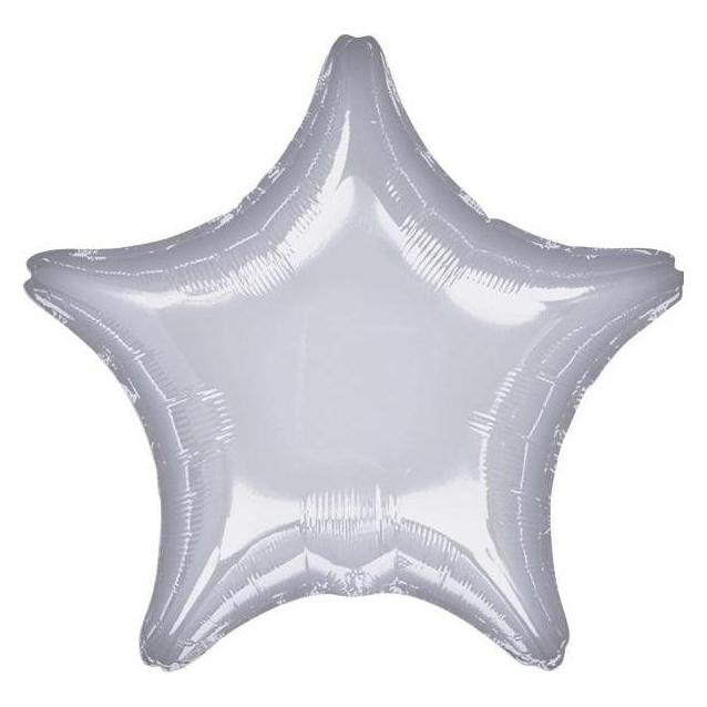 Amscan Standard Metallic Silber Folienballon Stern C16 lo (10x) (9914088-92)