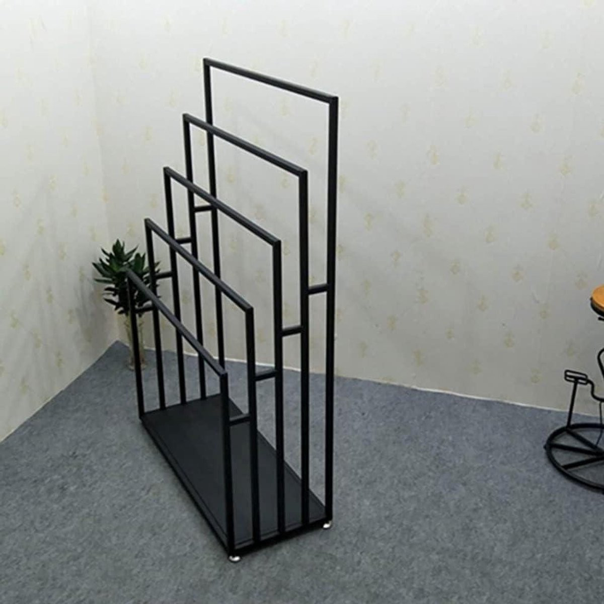 Vrijstaand handdoekenrek zwart Hoogte: 80 cm