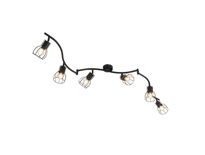 Spot plafond moderne noir 6 lumières
